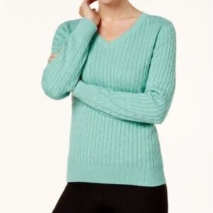 Cable & Gauge Women's Mint Cable Knit Sweater
